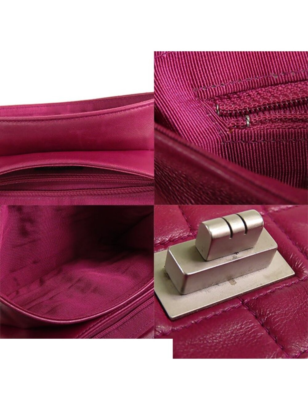 Chanel Belt Bag Purple Silver Lambskin Choco Bar Clutch Beltless - Picture 8 of 9